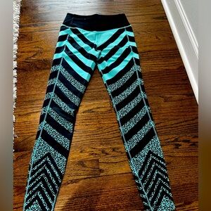 Nike Legendary Mezzo Zebra Training Tights- Aqua Size S (teal/aqua/black) RARE!!